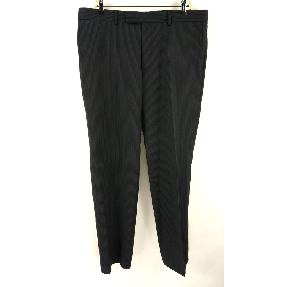 Hugo Boss Pasini 2 Movie 2 Men's 38 x 34 Dark Blue Twill Stripe Flat Suit Pant